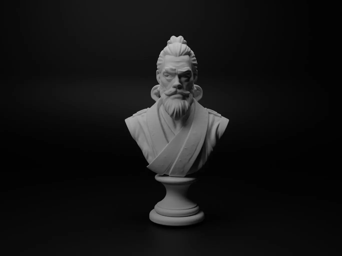 Martial Arts Master Bust Chess 3D print model_0