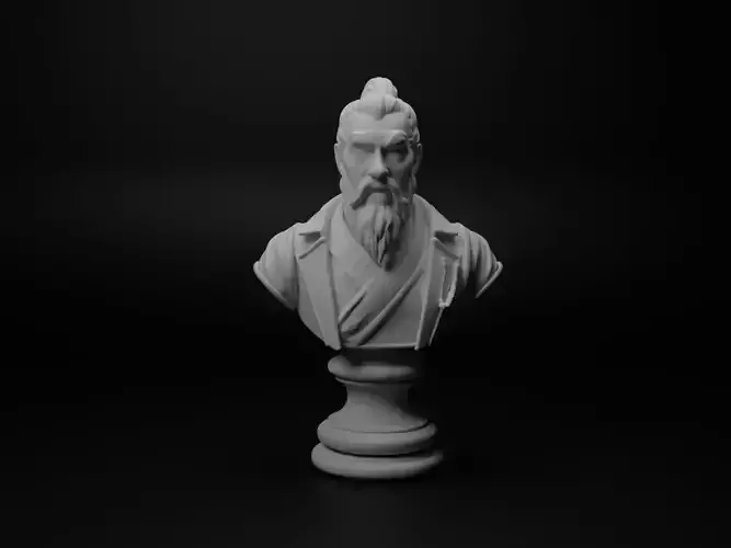 Martial Arts Master Bust Chess 3D print model