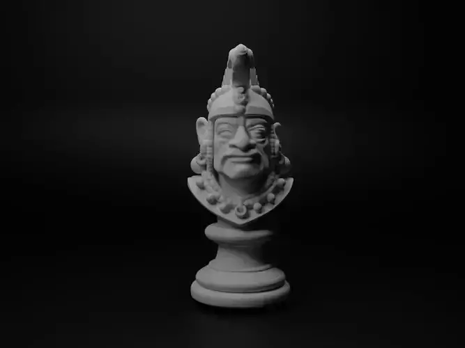 Mayan Warrior Bust Chess
