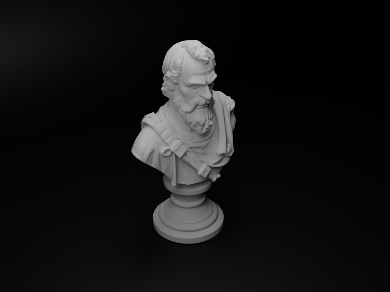 Medieval Archer Bust Chess 3D print model_2