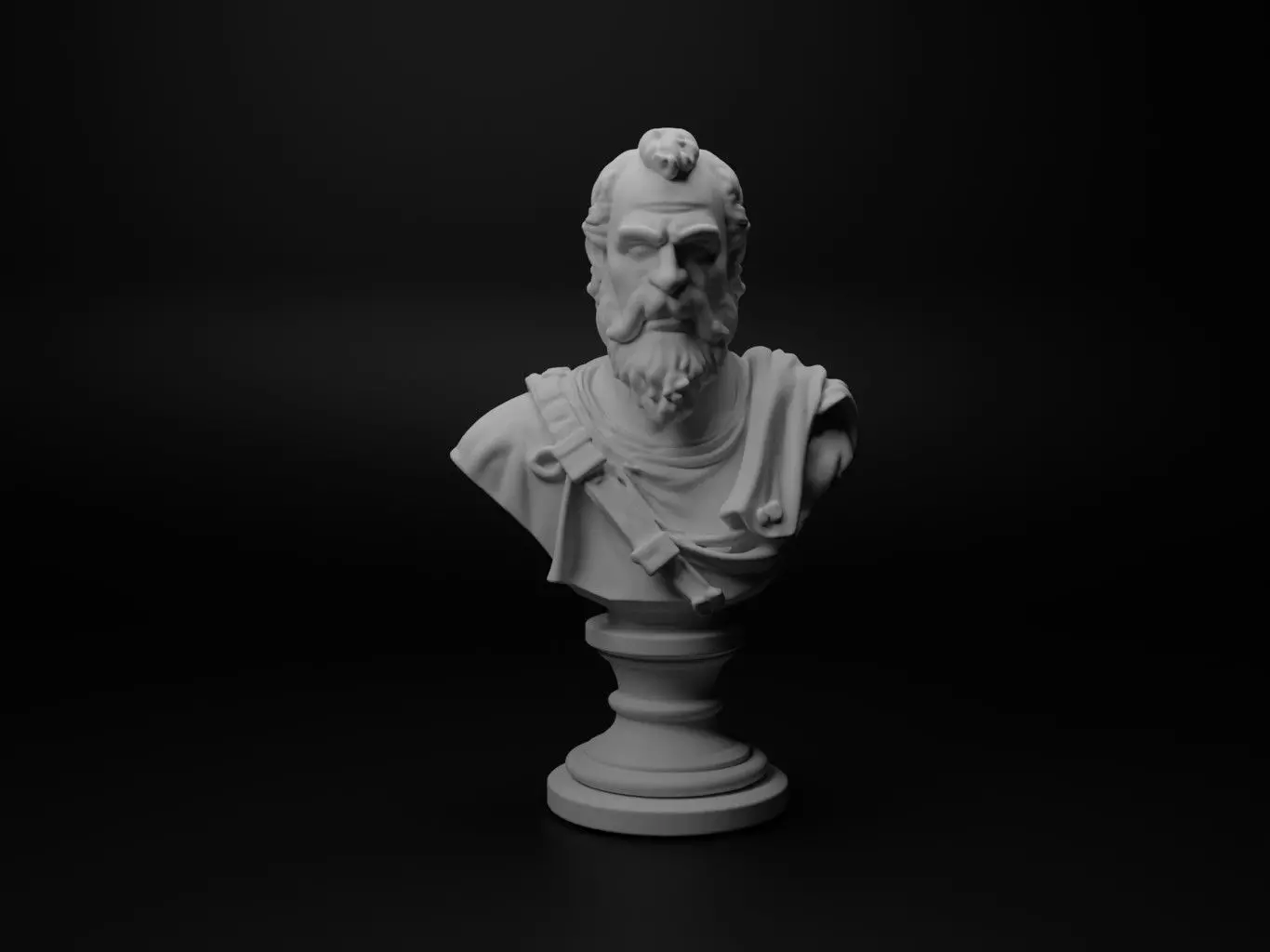 Medieval Archer Bust Chess 3D print model_0