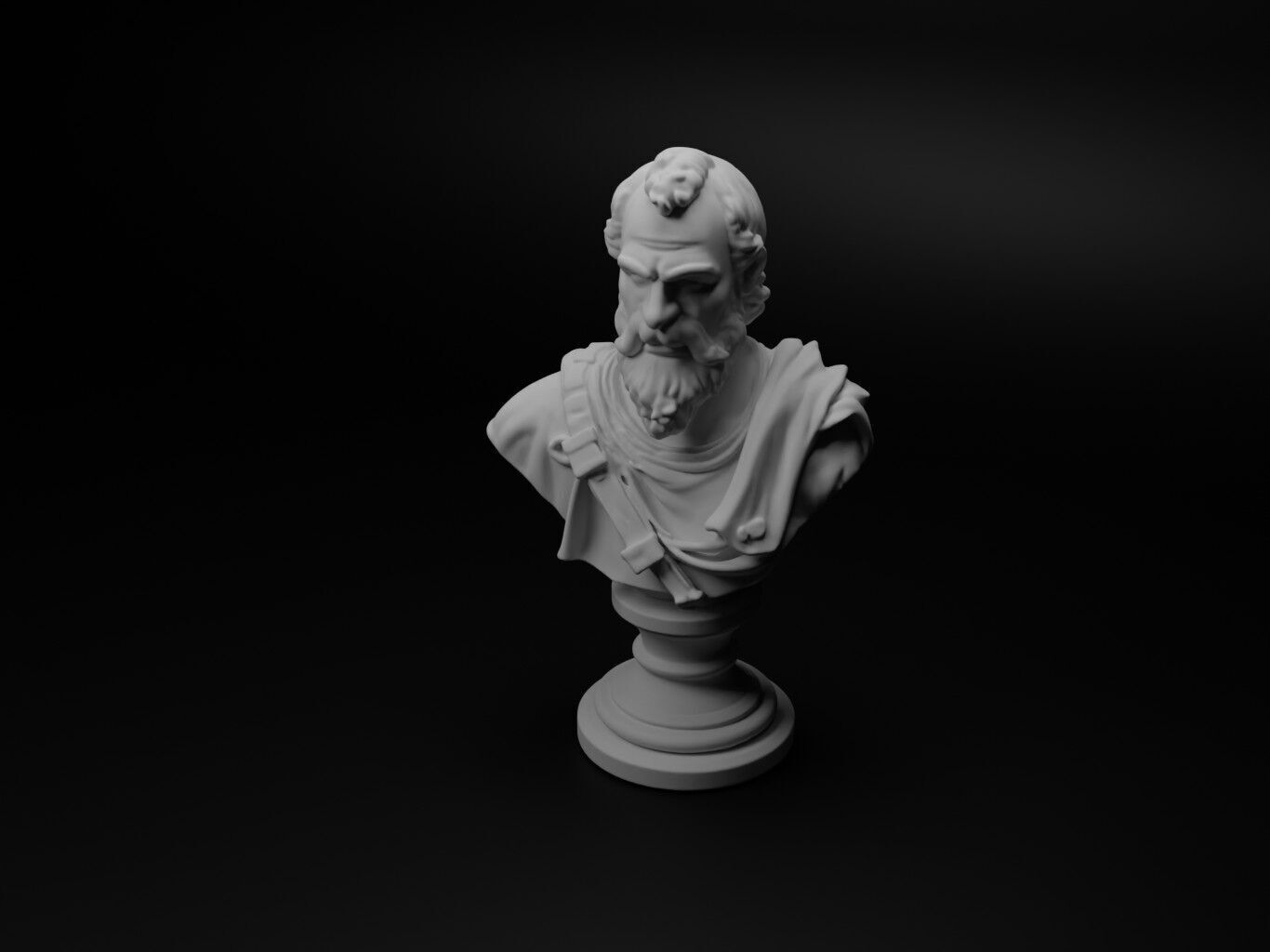 Medieval Archer Bust Chess 3D print model_1