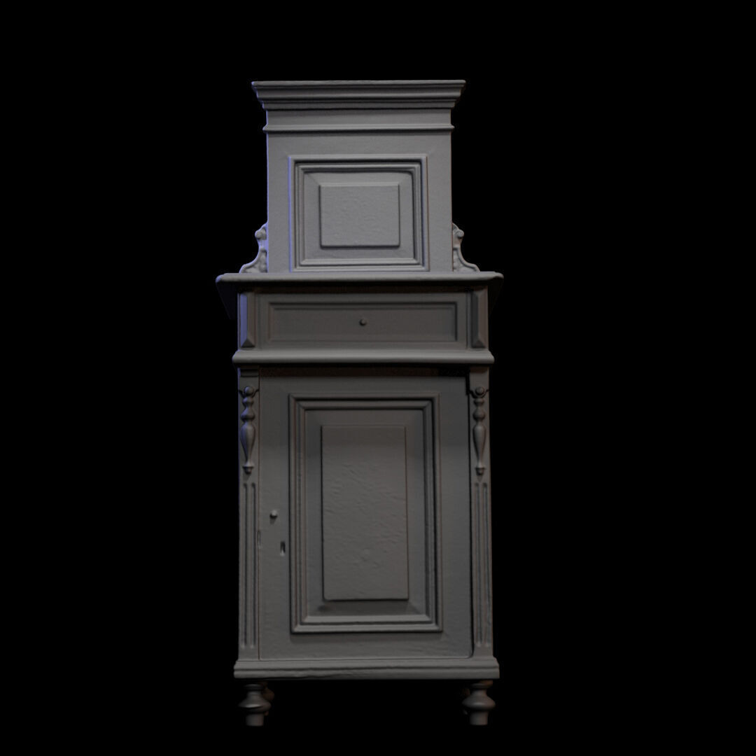 Furniture 040 wooden cabinet 3D print model_2
