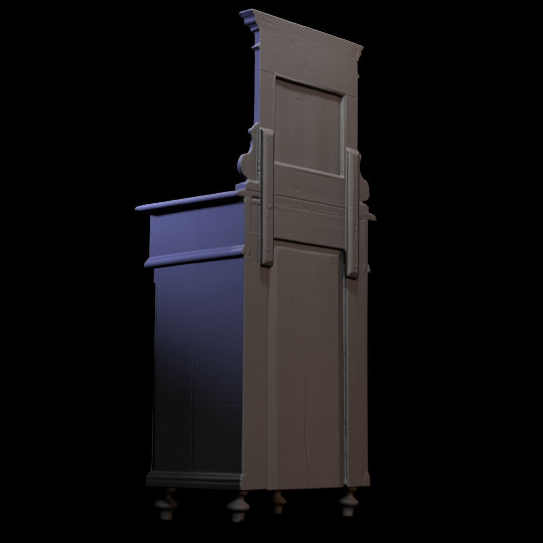 Furniture 040 wooden cabinet 3D print model_4