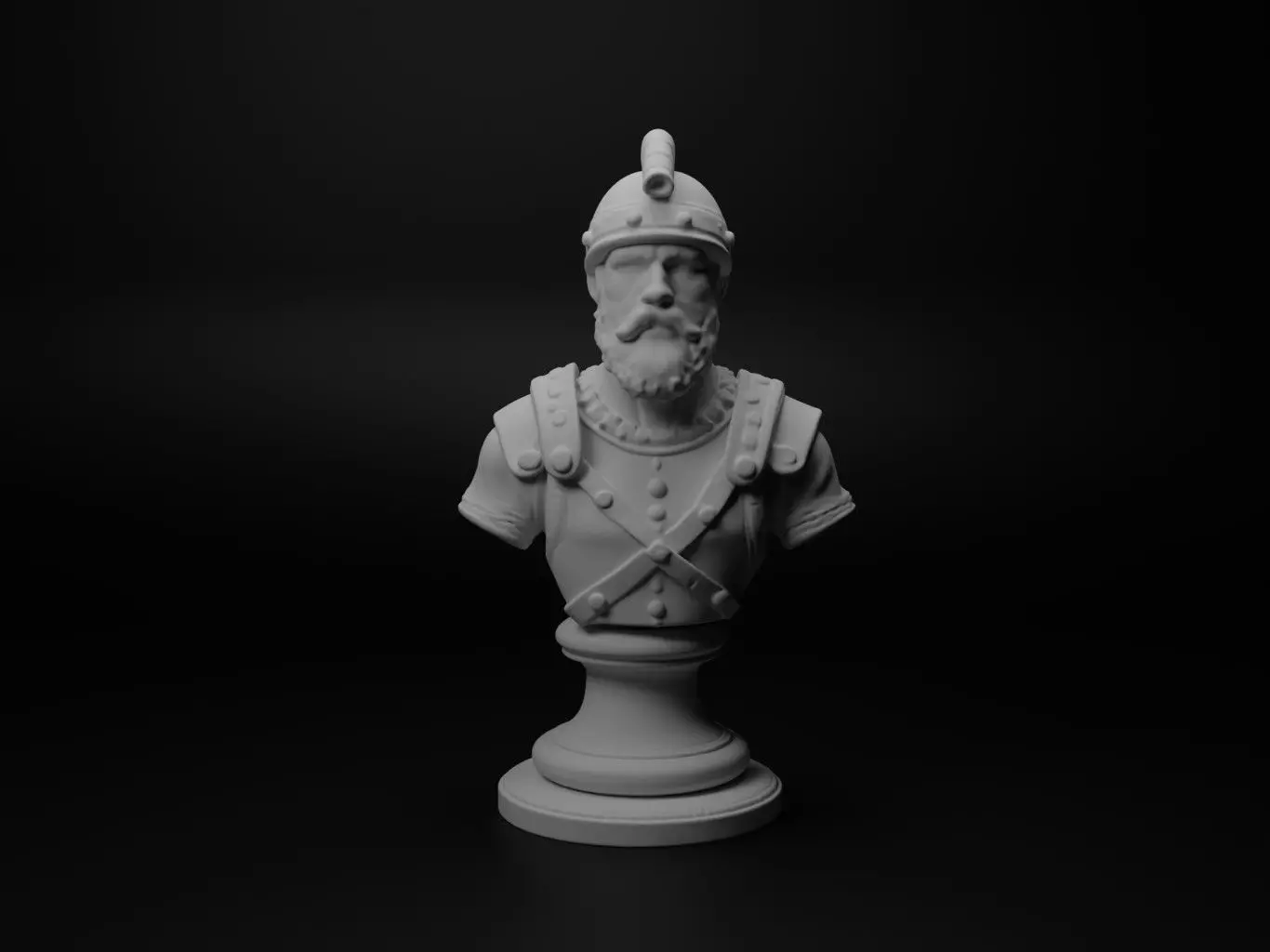 Medieval Catapult Operator Bust Chess 3D print model_0