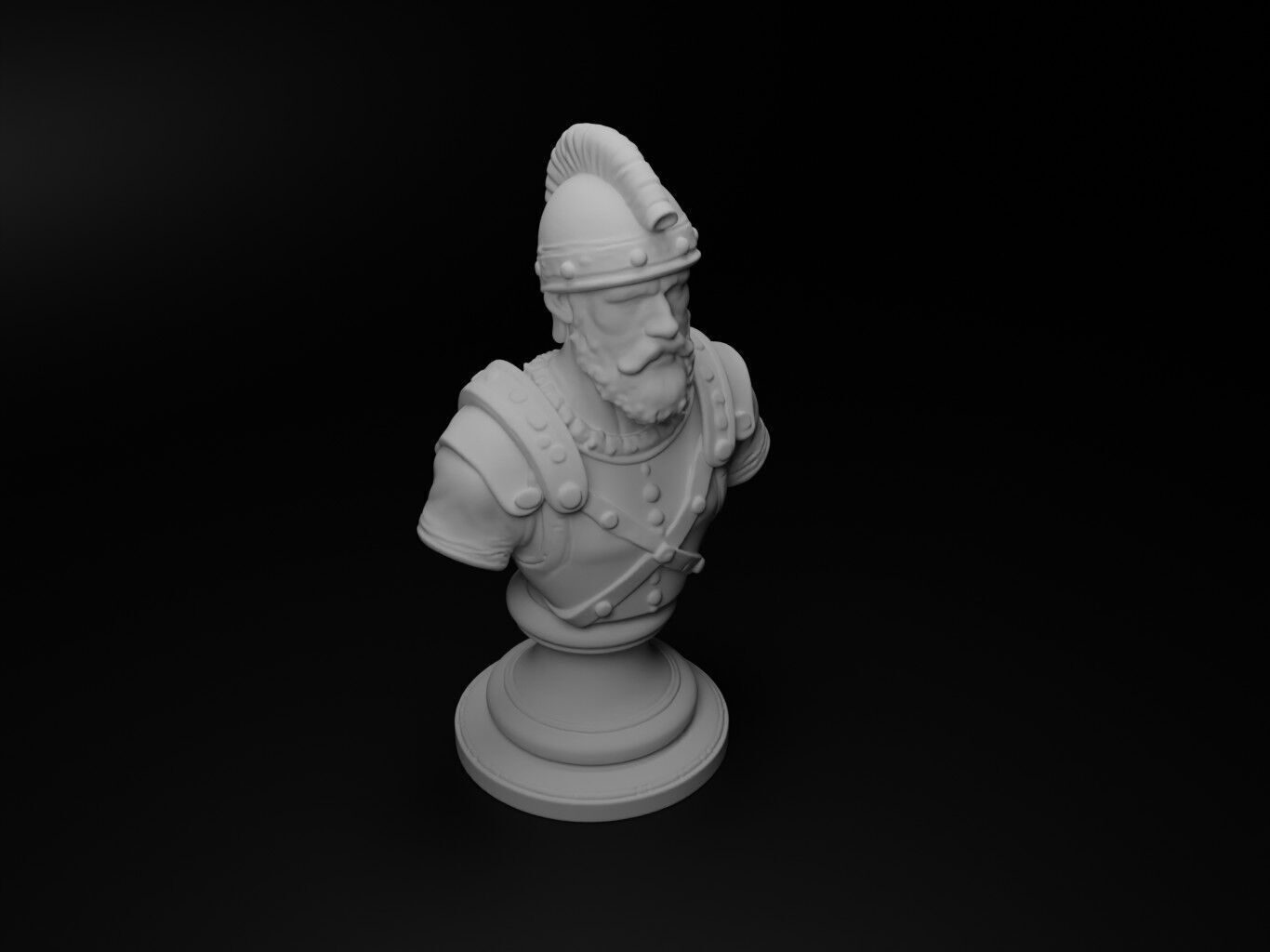 Medieval Catapult Operator Bust Chess 3D print model_2