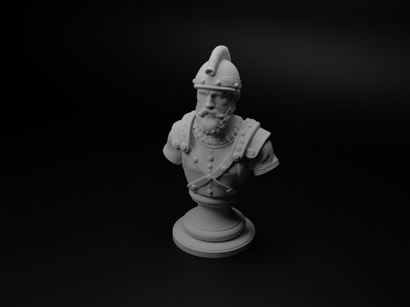 Medieval Catapult Operator Bust Chess 3D print model_1