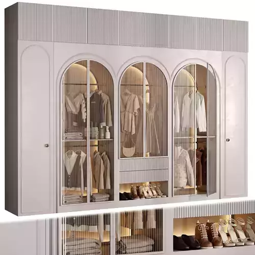 Bedroom wardrobe with glass door 1