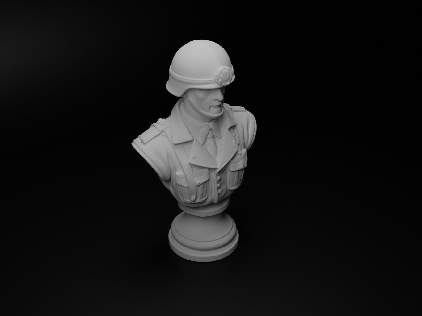Modern Combat Soldier Bust Chess 3D print model_2