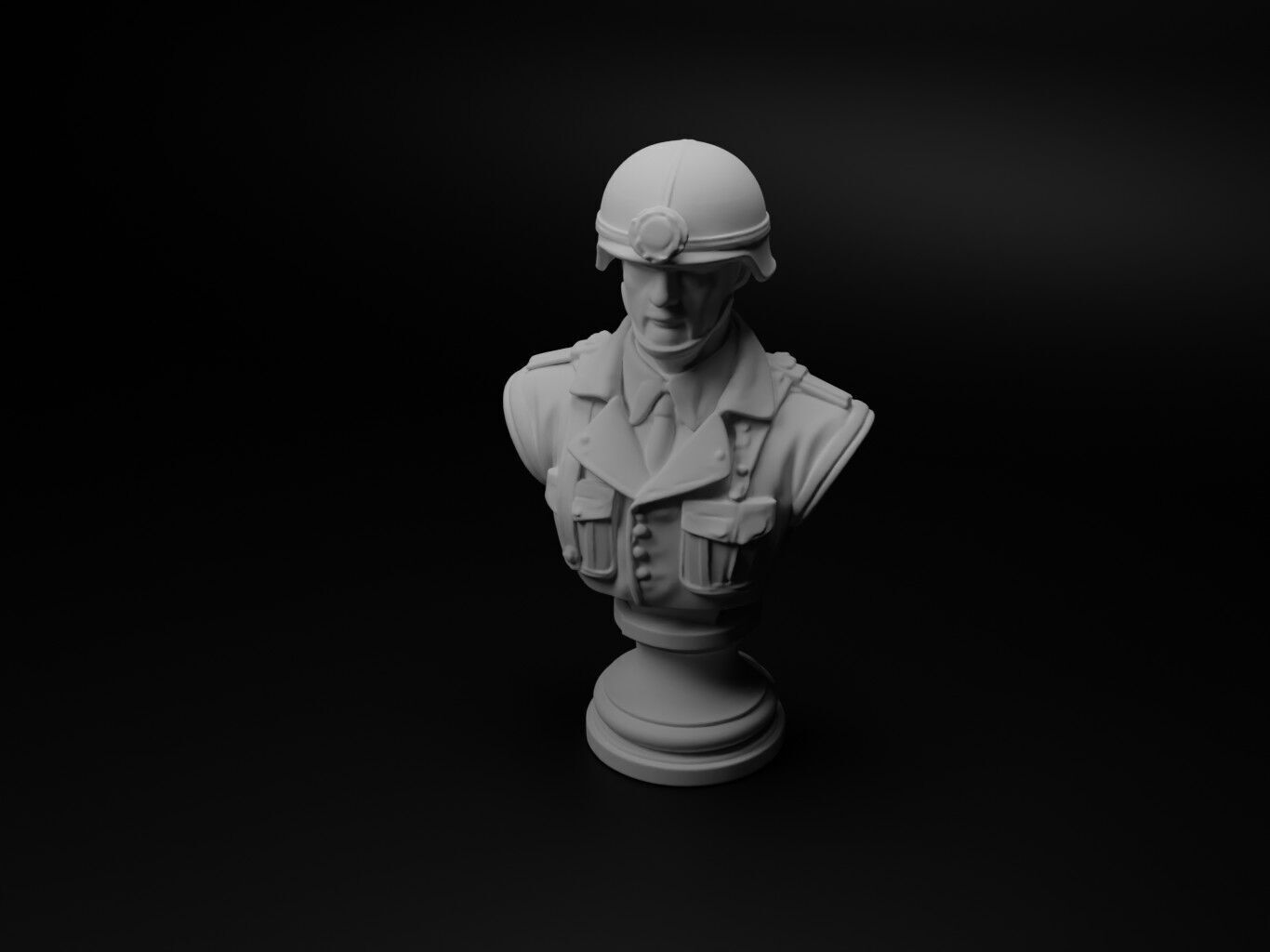 Modern Combat Soldier Bust Chess 3D print model_1