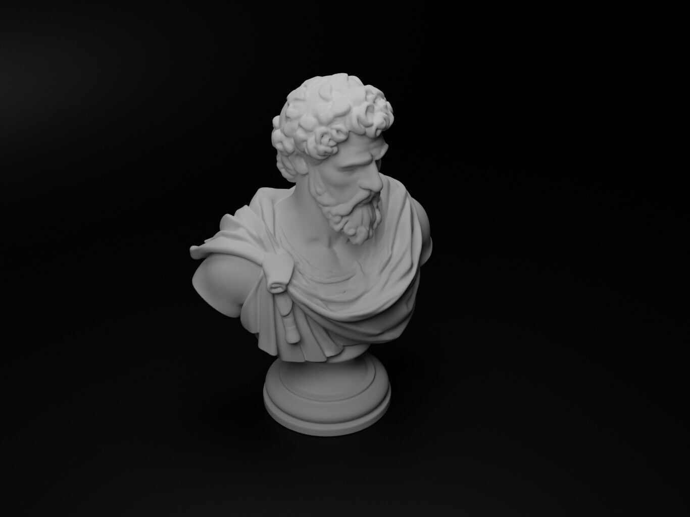 Modern Greek Soldier Bust Chess 3D print model_2
