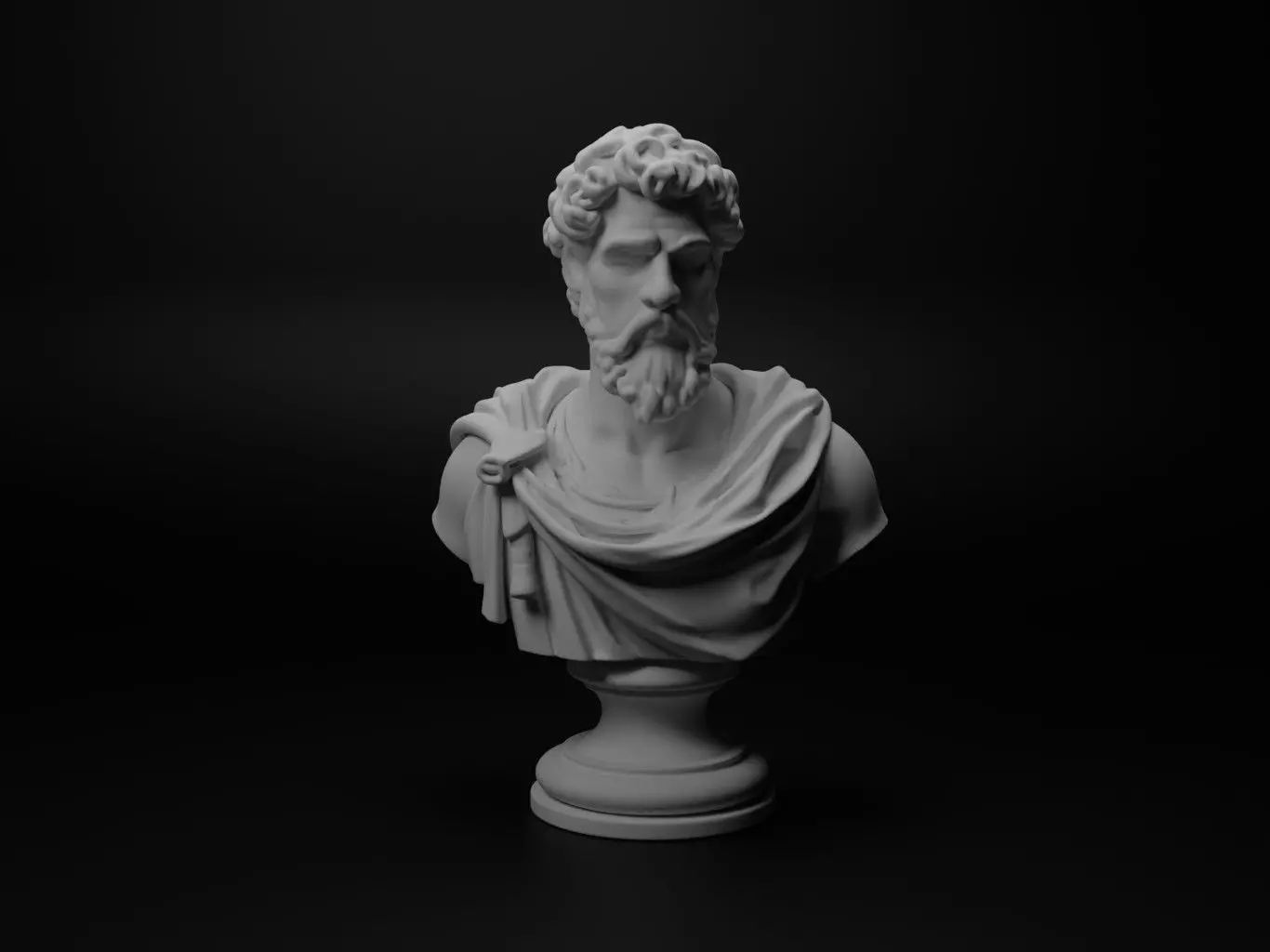 Modern Greek Soldier Bust Chess 3D print model_0