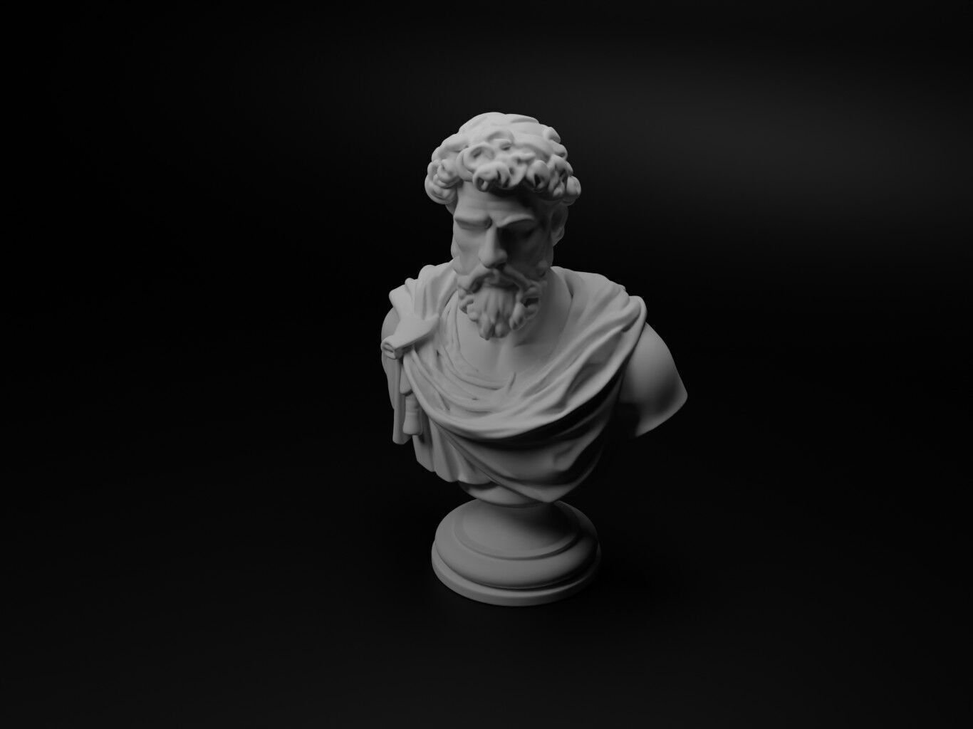 Modern Greek Soldier Bust Chess 3D print model_1