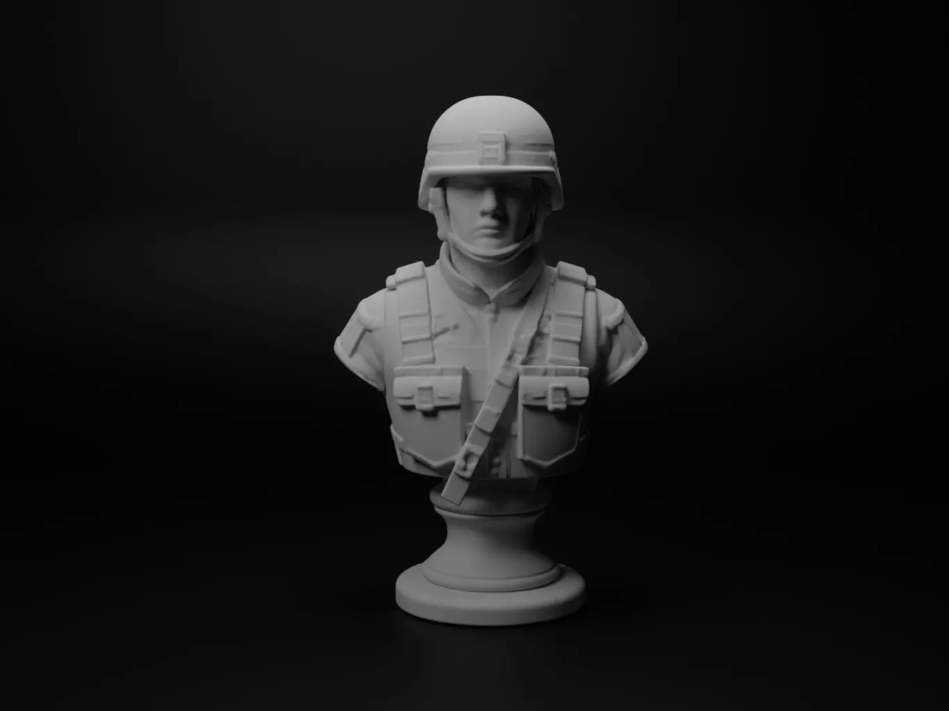 Modern Special Forces Soldier Bust Chess 3D print model