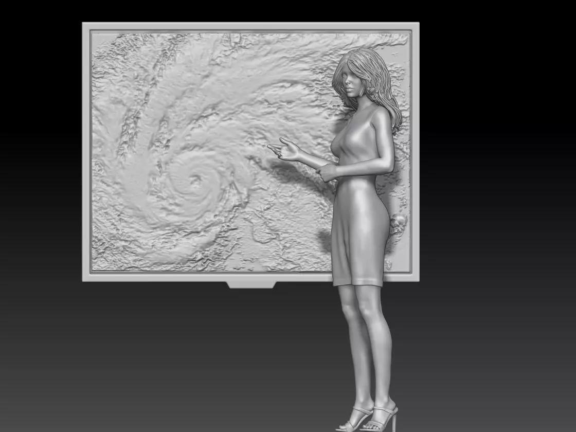 weather tv girl 3 3D print model