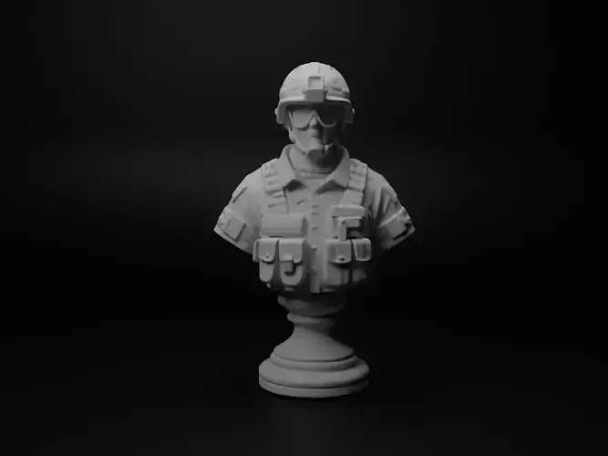 Modern Special Forces Soldier Bust Chess