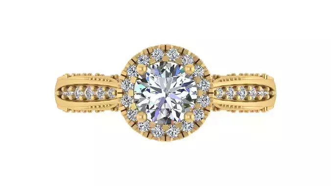 Elegant Halo Engagement Ring 