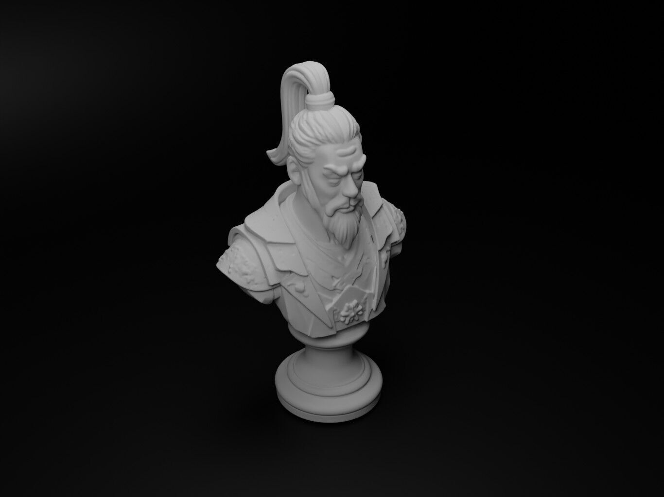 Mongol Archer Bust Chess 3D print model_2