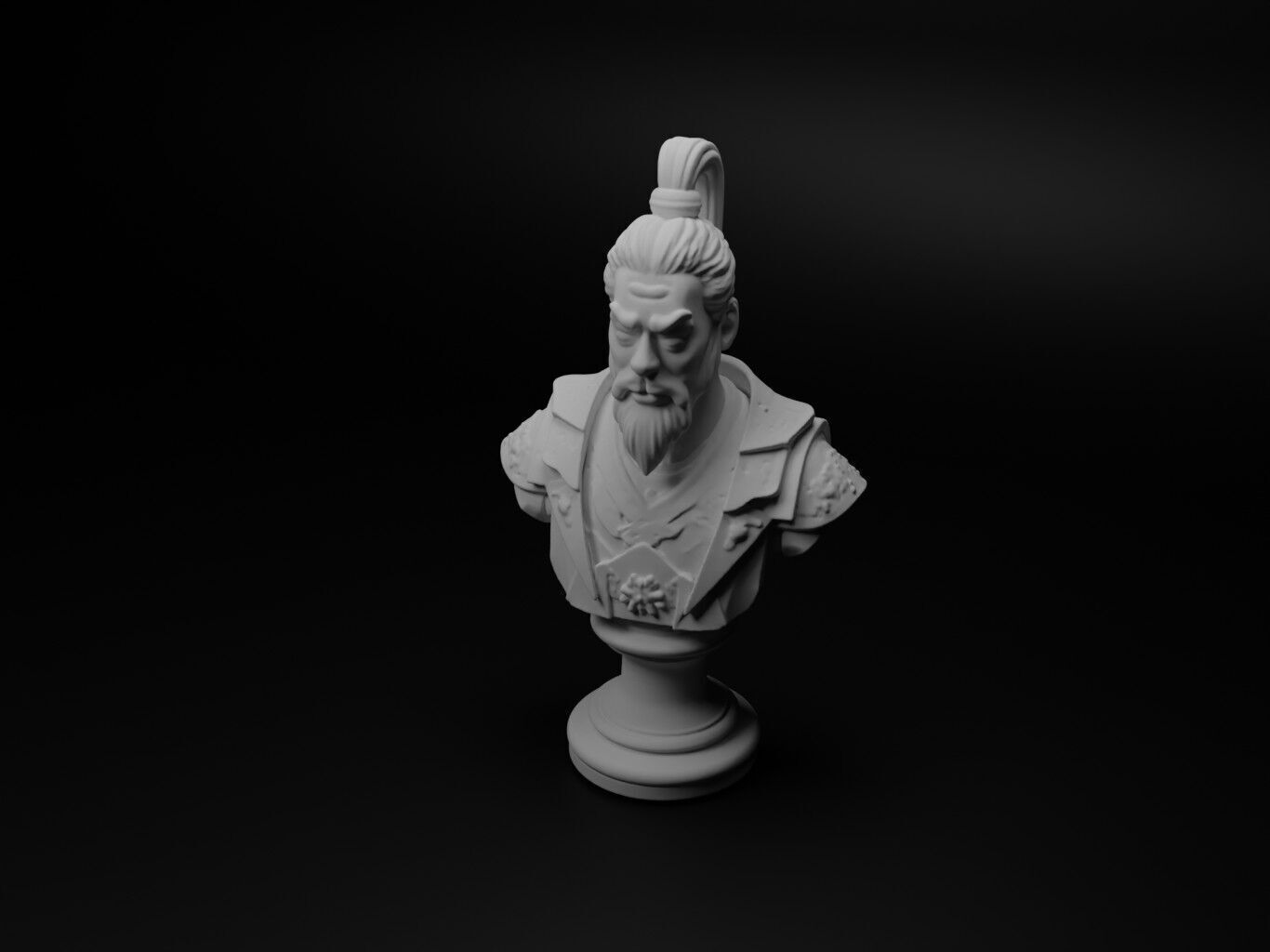 Mongol Archer Bust Chess 3D print model_1