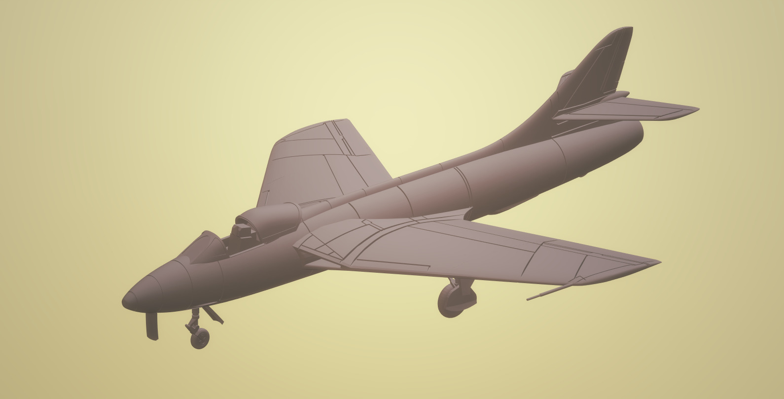 HAWKER HUNTER F1 AND F2 1-72 SCALE HIGHLY DETAILED MODEL 3D print model_2