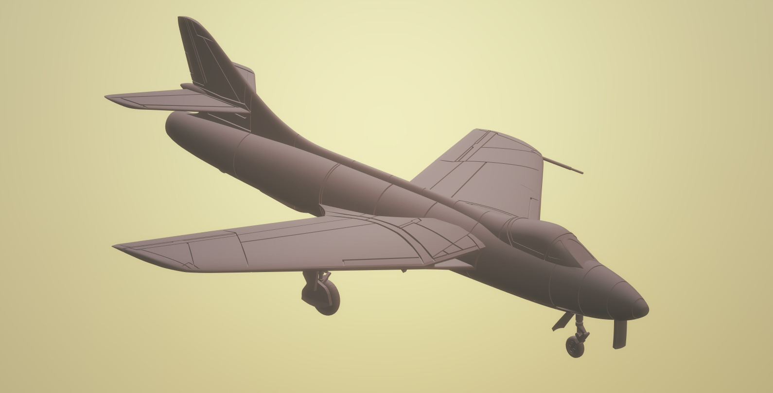 HAWKER HUNTER F1 AND F2 1-72 SCALE HIGHLY DETAILED MODEL 3D print model_1