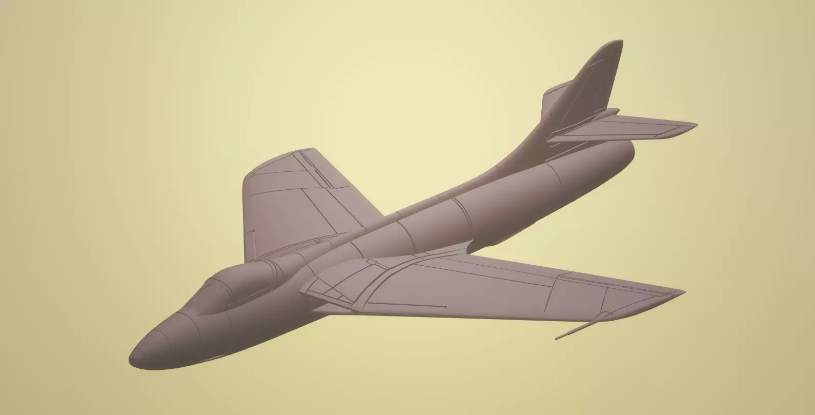 HAWKER HUNTER F1 AND F2 1-72 SCALE HIGHLY DETAILED MODEL 3D print model_0
