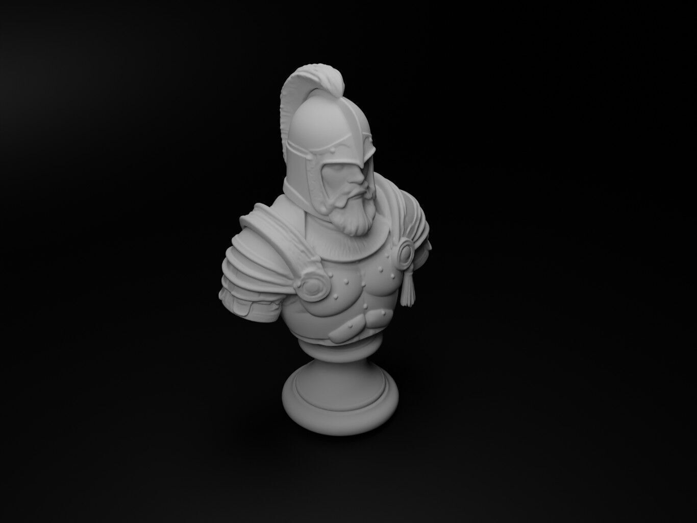 Norman Knight Bust Chess 3D print model_2