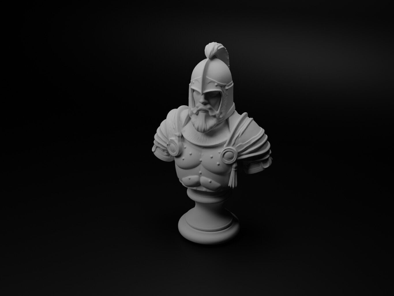 Norman Knight Bust Chess 3D print model_1