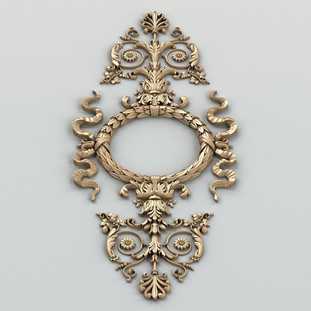 Carved decor vertical 012 3D model_5