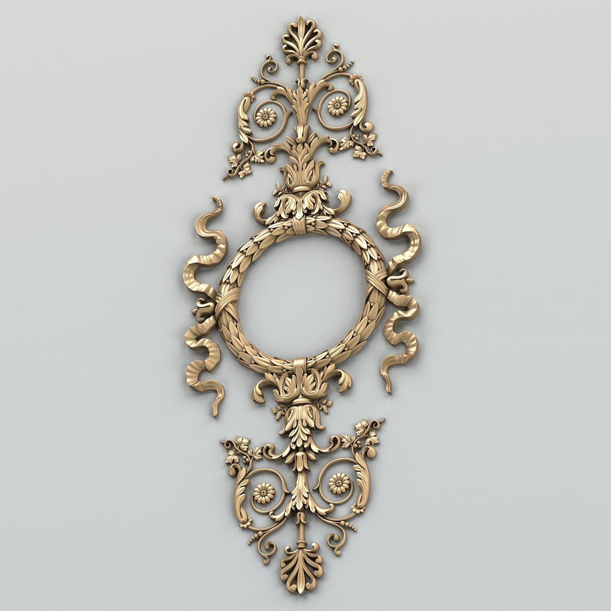 Carved decor vertical 012 3D model_4