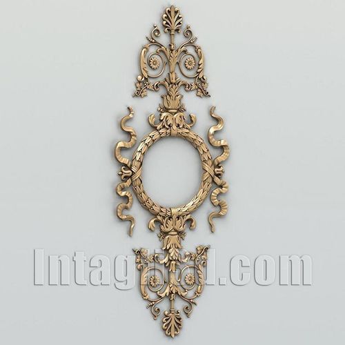 Carved decor vertical 012 3D model