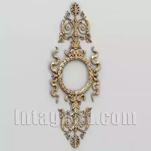 Carved decor vertical 012 3D model