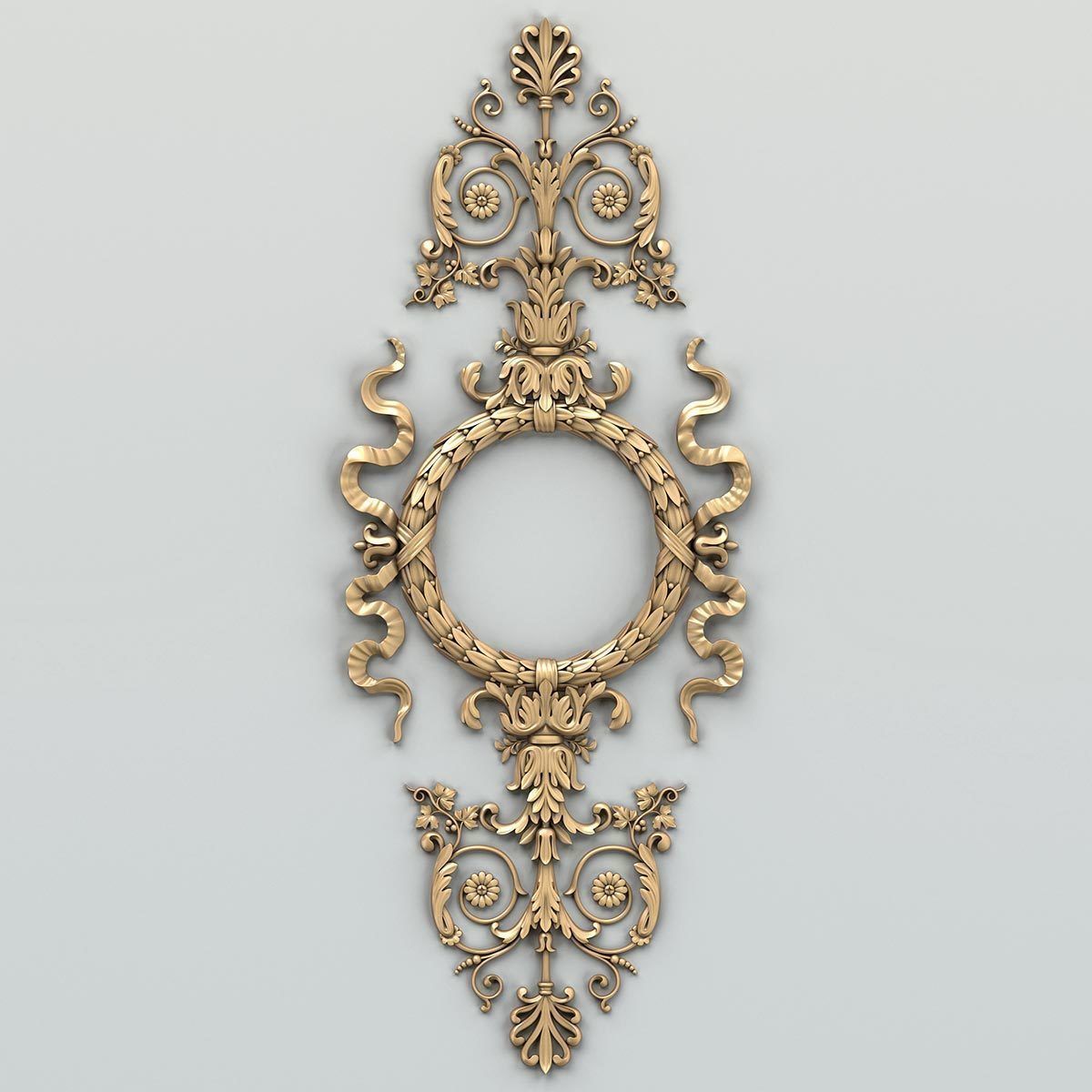 Carved decor vertical 012 3D model_1