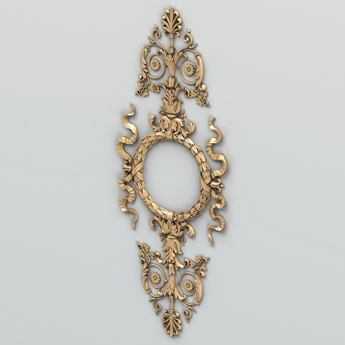 Carved decor vertical 012 3D model_3