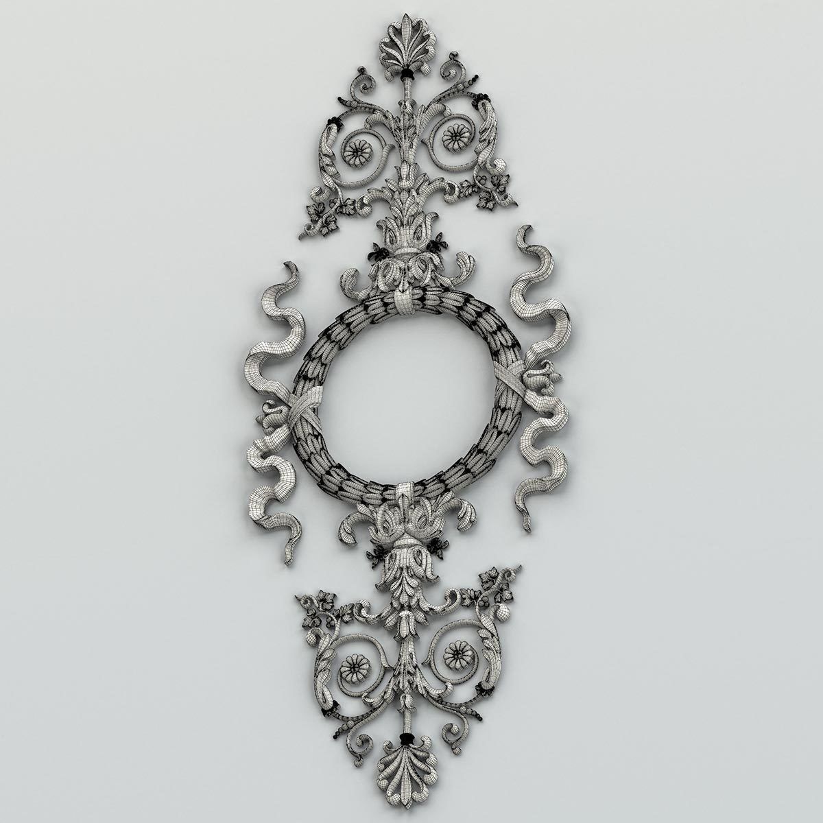 Carved decor vertical 012 3D model_8
