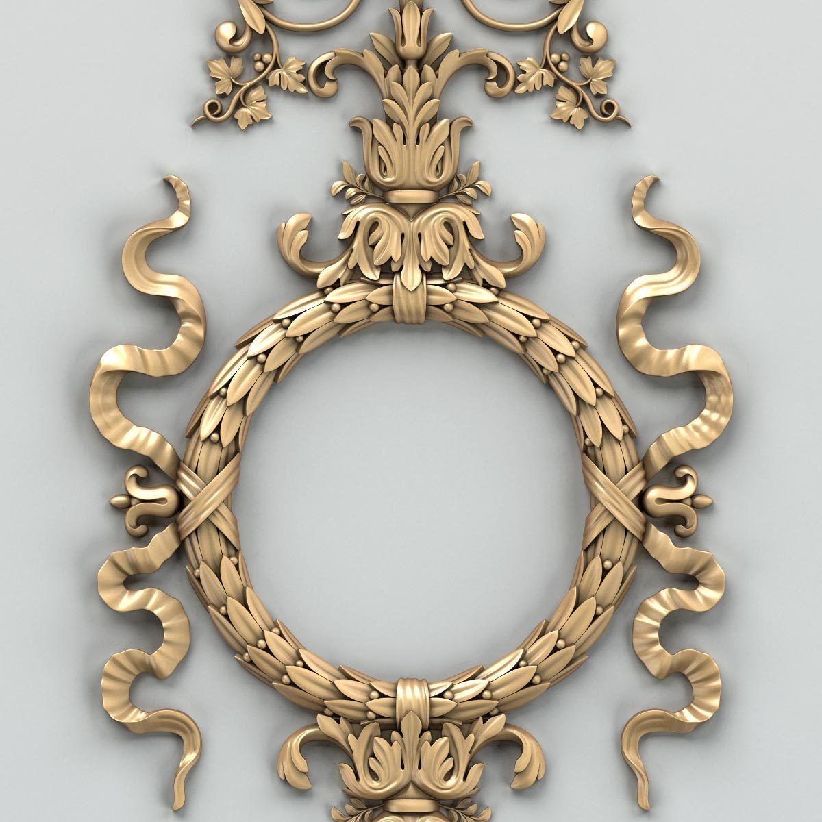 Carved decor vertical 012 3D model_2
