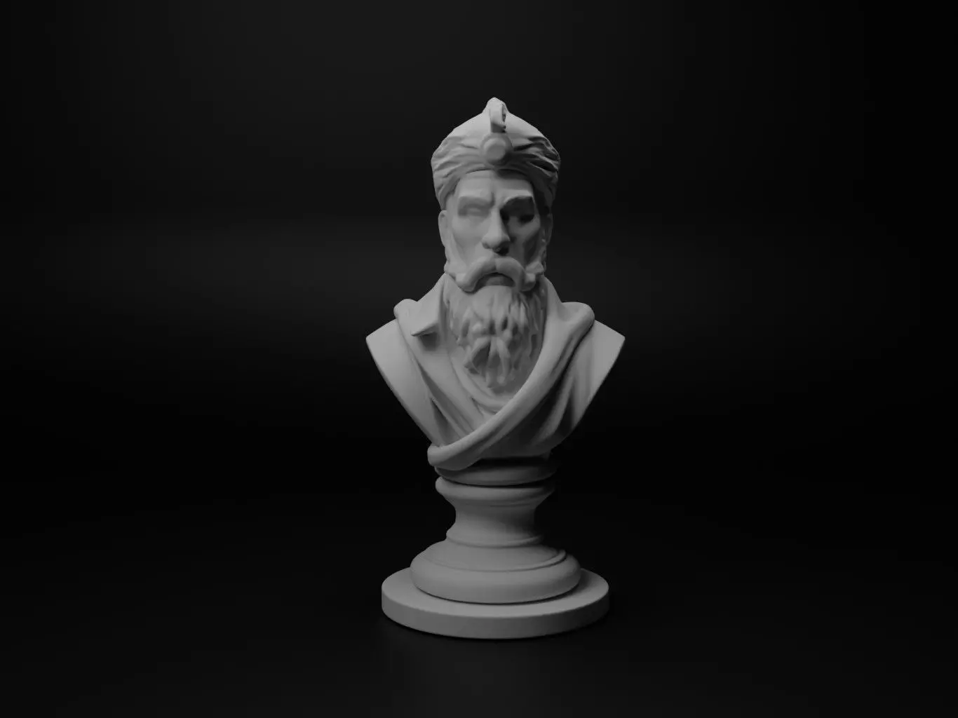 Ottoman Janissary Bust Chess 3D print model