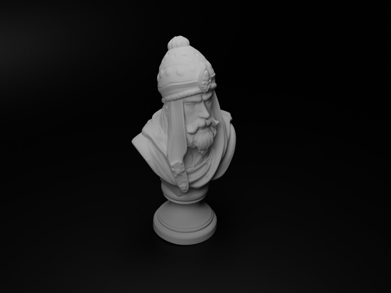 Ottoman Janissary Bust Chess 3D print model_2