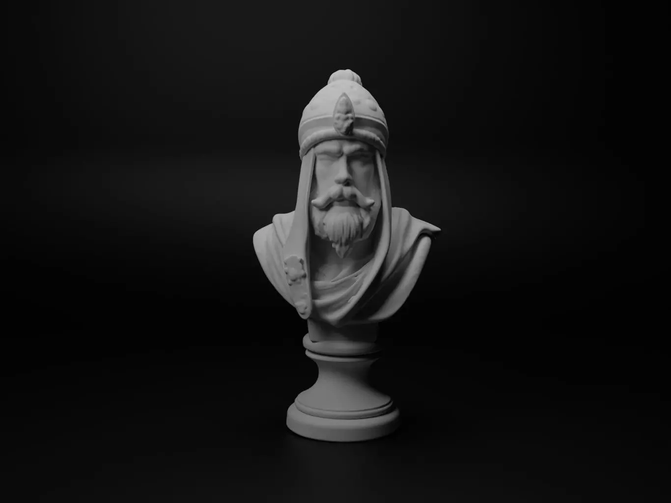 Ottoman Janissary Bust Chess 3D print model_0