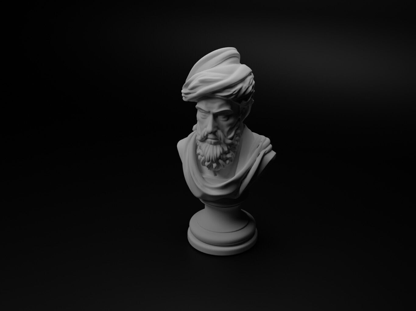 Ottoman Sipahi Bust Chess 3D print model_1
