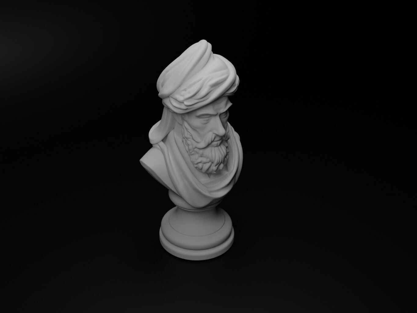 Ottoman Sipahi Bust Chess 3D print model_2