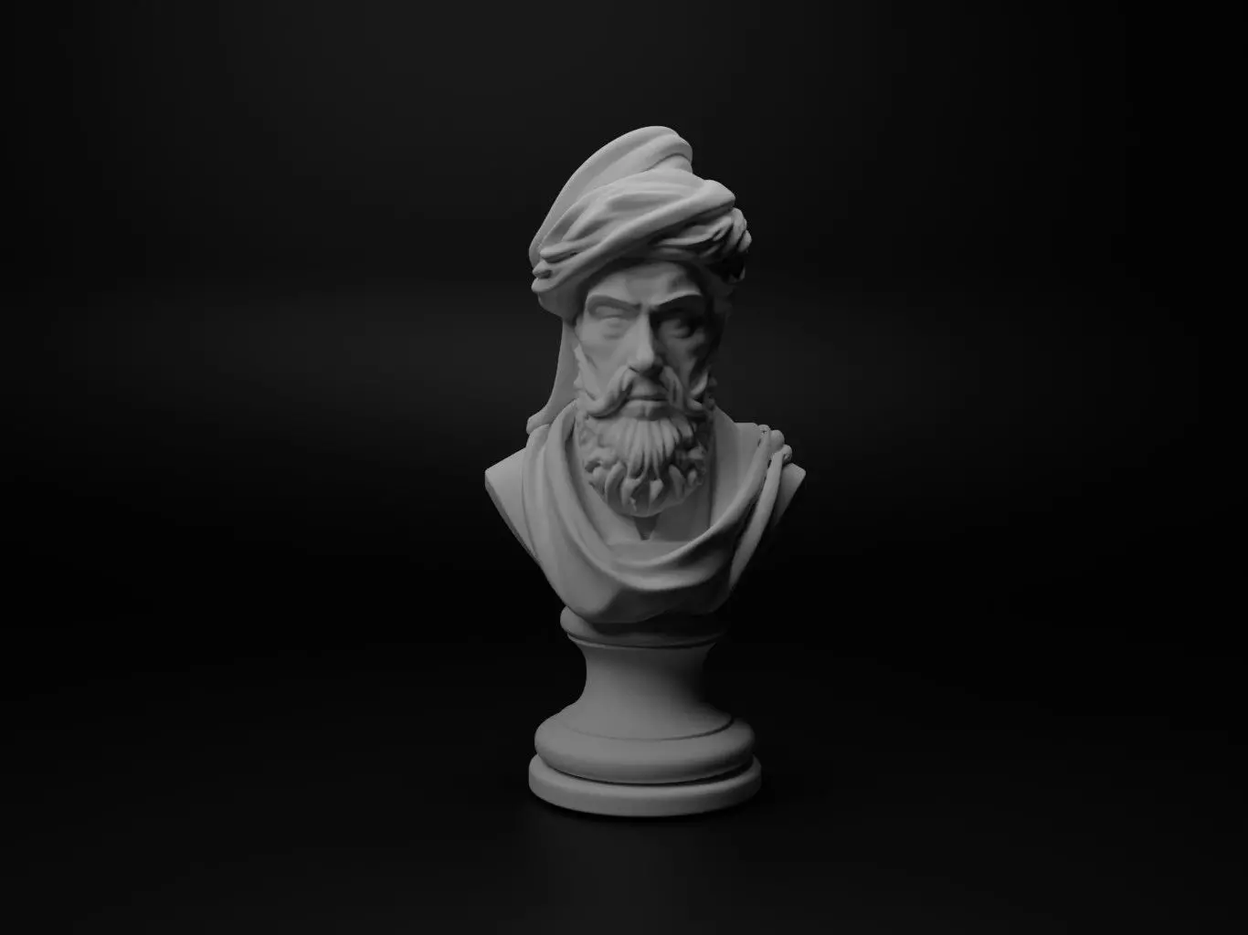 Ottoman Sipahi Bust Chess 3D print model_0
