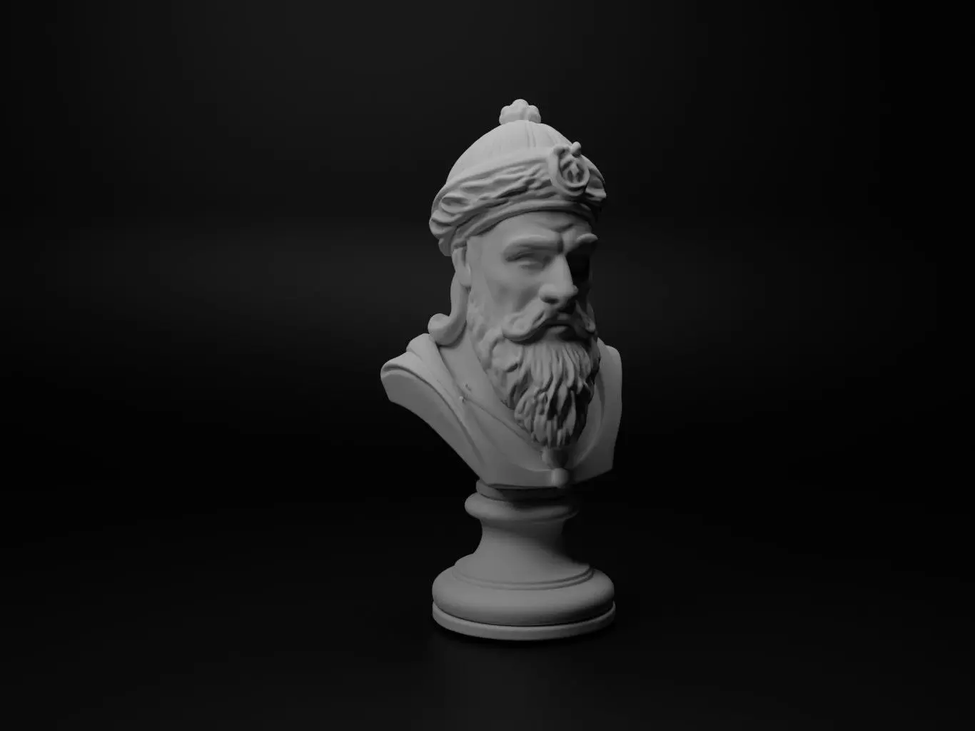 Ottoman Sipahi Bust Chess 3D print model