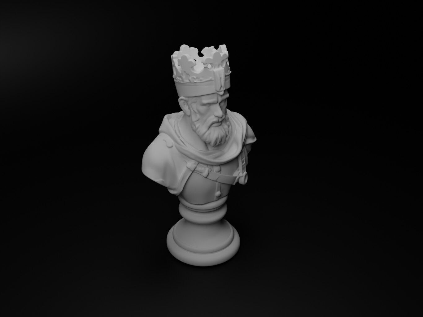 Ottoman Soldier Bust Chess 3D print model_2