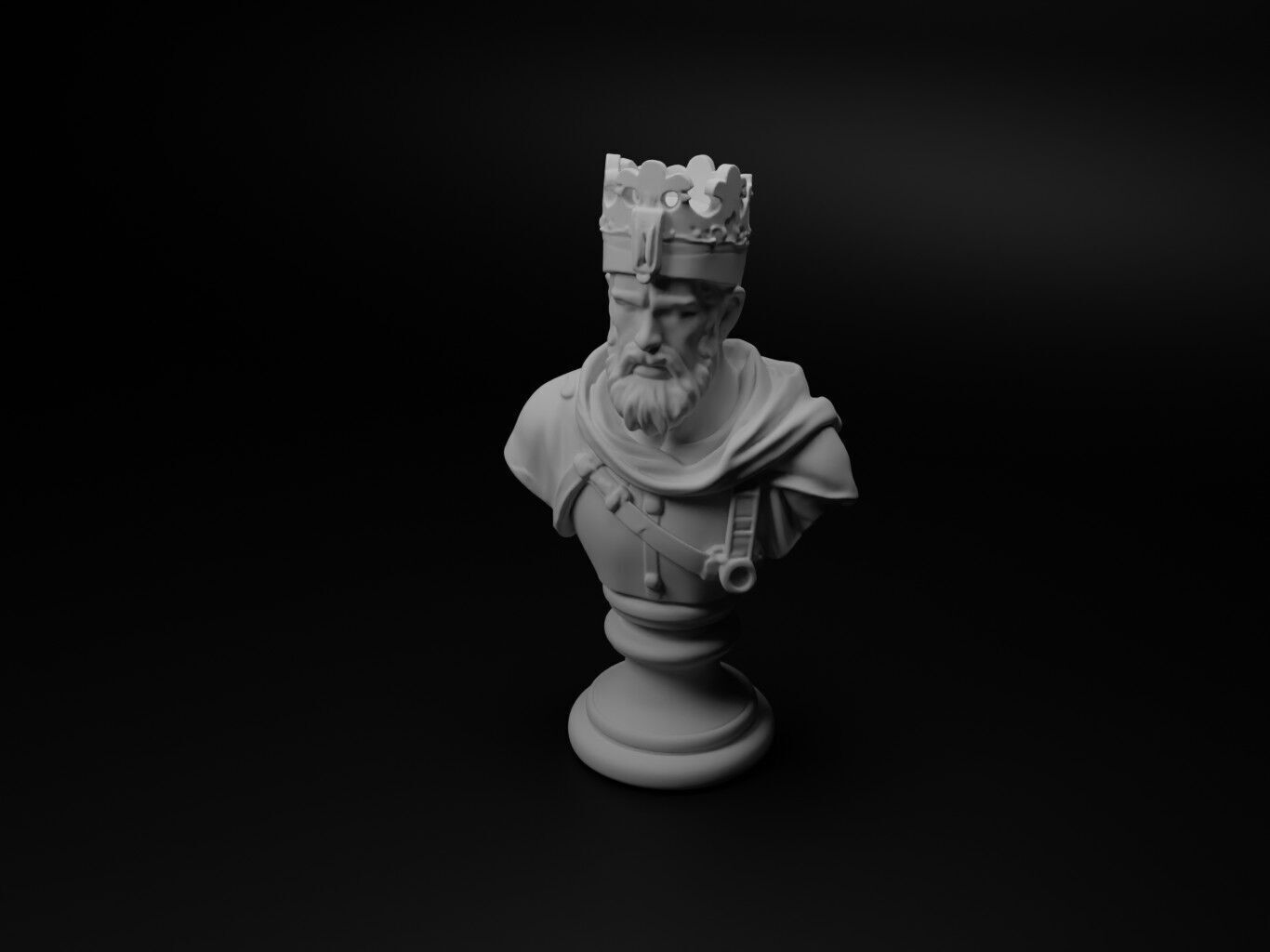 Ottoman Soldier Bust Chess 3D print model_1