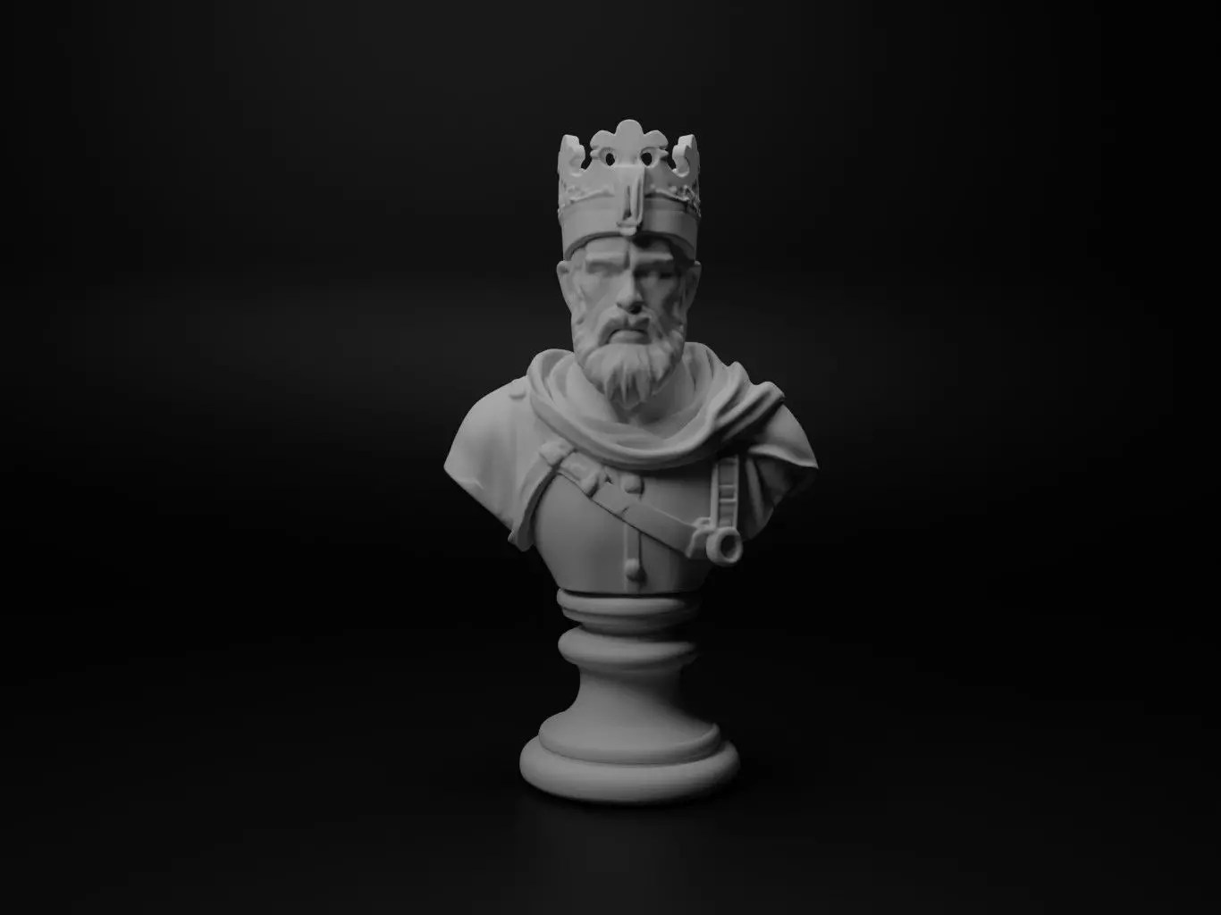Ottoman Soldier Bust Chess 3D print model_0