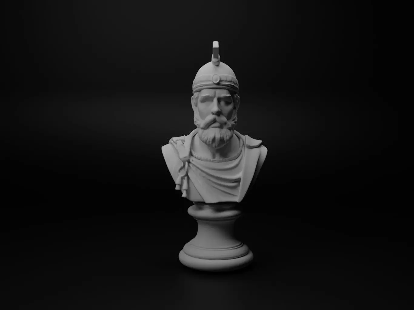 Ottoman Soldier Bust Chess 3D print model