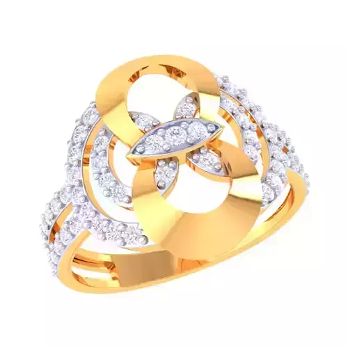 Printable 3D jewelry model of Lady diamond ring 