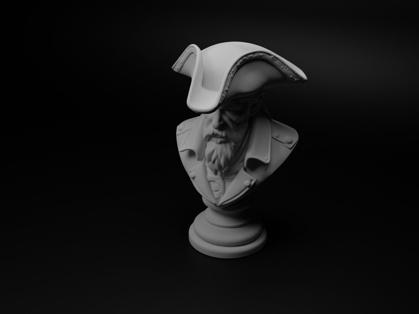 Pirate Bust Chess 3D print model_1