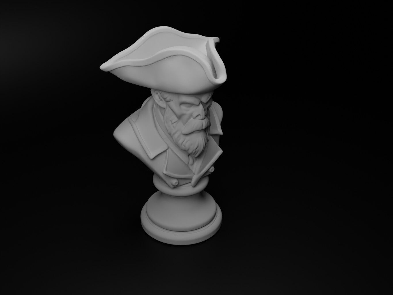 Pirate Bust Chess 3D print model_2